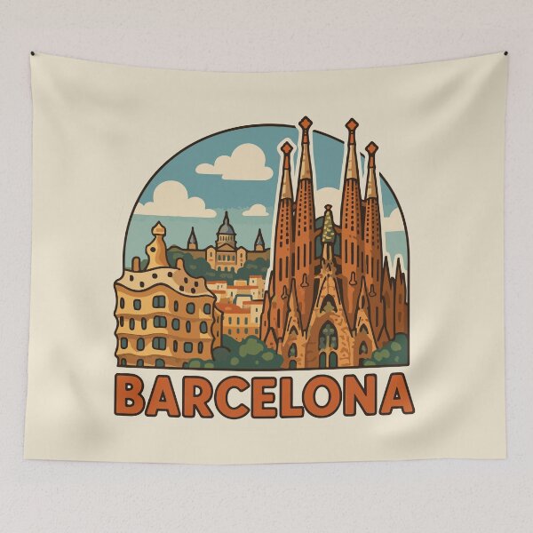 Item preview, Barcelona Travel Souvenir Sticker designed and sold by rogue-design.