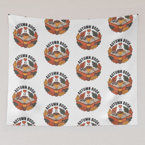 Item preview, Autumn Book Wreath – Cozy Fall Reading Round Design designed and sold by Zibis09.