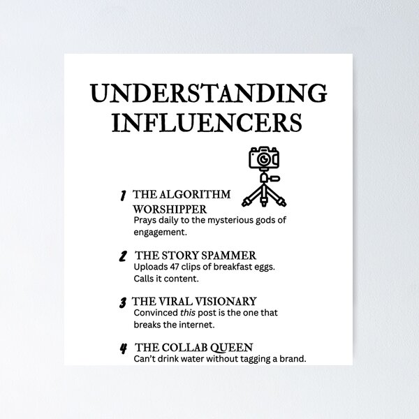 Item preview, UNDERSTANDING SOCIAL MEDIA INFLUENCERS – Sarcastic Quotes & Humor designed and sold by PsyFlow35.