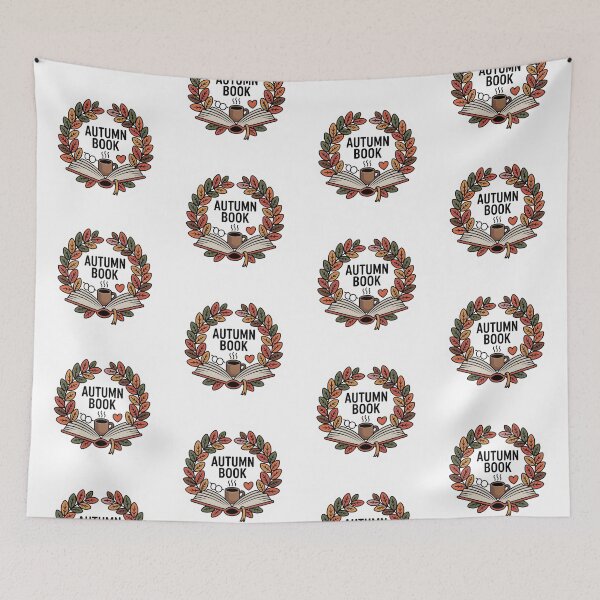 Item preview, Autumn Book Wreath – Cozy Fall Reading Round Design designed and sold by Zibis09.