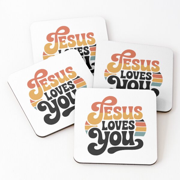 Item preview, Jesus Loves You Retro Orange Yellow Typography designed and sold by NavigatorStreet.