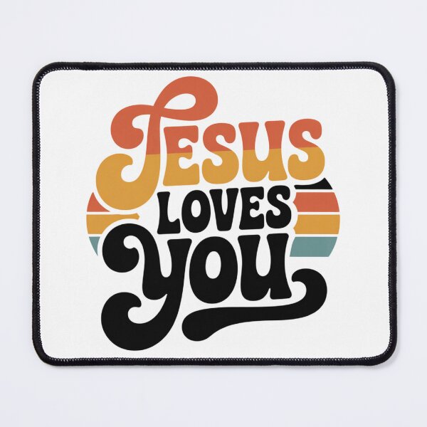 Item preview, Jesus Loves You Retro Orange Yellow Typography designed and sold by NavigatorStreet.