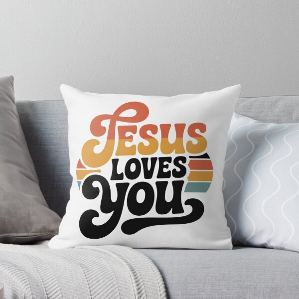 Item preview, Jesus Loves You Retro Orange Yellow Typography designed and sold by NavigatorStreet.