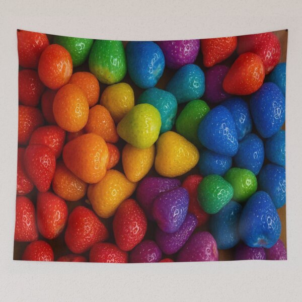 Item preview, Vibrant Rainbow Strawberries Colorful Fruit Design designed and sold by VISTRAS.