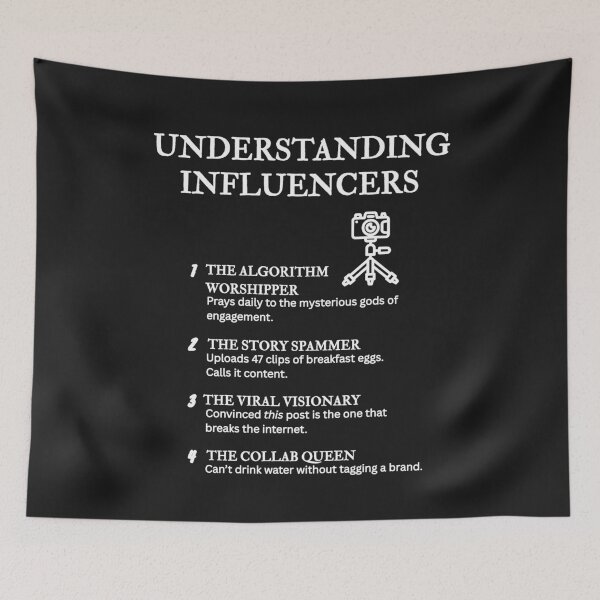Item preview, UNDERSTANDING SOCIAL MEDIA INFLUENCERS – Sarcastic Quotes & Humor – Black designed and sold by PsyFlow35.
