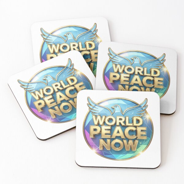 Item preview, Circular Emblem with Golden Dove and World Peace Now Text designed and sold by Creative88Art.