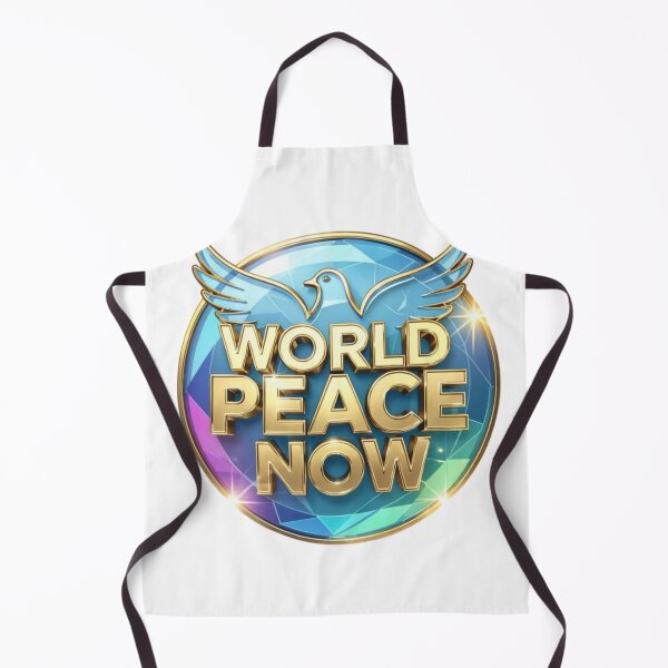 Item preview, Circular Emblem with Golden Dove and World Peace Now Text designed and sold by Creative88Art.