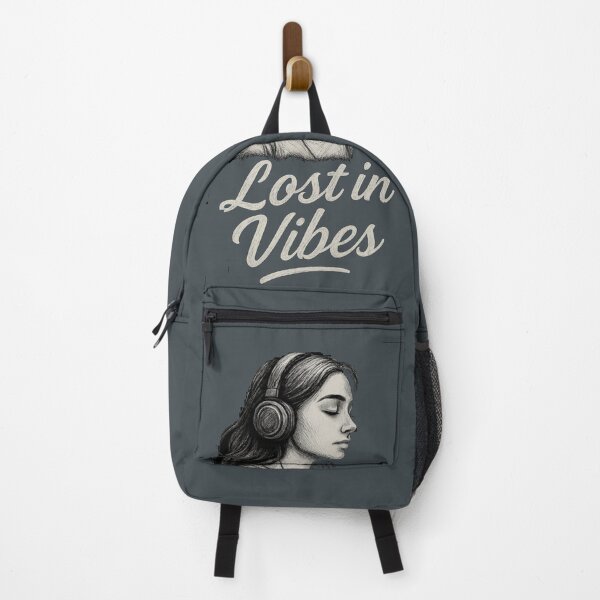 Item preview, Lost in Vibes – Aesthetic Music T-Shirt | Headphones Girl Sketch Design designed and sold by KDesignCrafts.