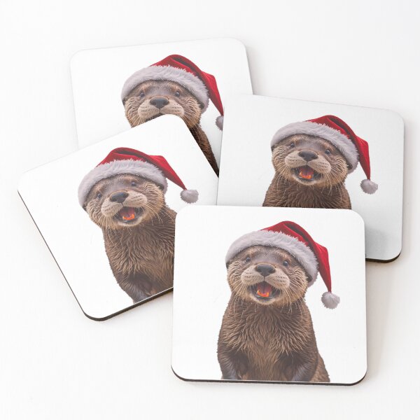 Item preview, Otter christmas xmas holiday merry gift love hat designed and sold by CheeseBlueprint.