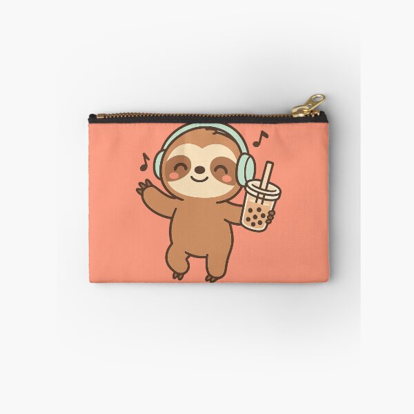 Item preview, Kawaii Sloth with Headphones and Boba Tea Cute Design designed and sold by Graphics4X.