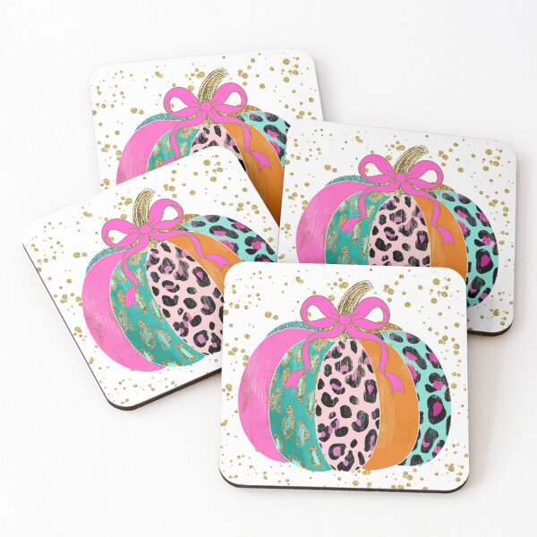 Item preview, Leopard Print Rainbow Pumpkin with Glitter and Pink Bow – Cute Fall Aesthetic designed and sold by baucestudio.