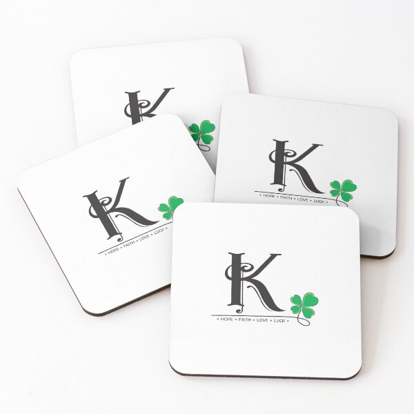 Item preview, A-Z Lucky Four-Leaf Clover Alphabet Design_K designed and sold by LittleBrushes.