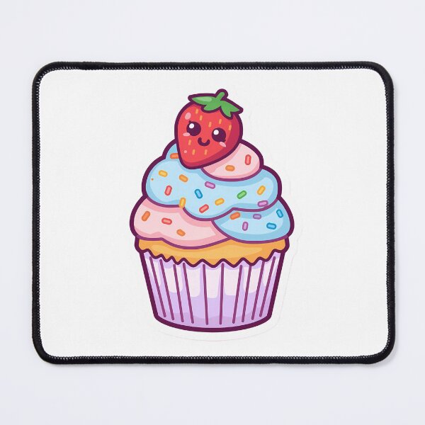 Item preview, Happy Kawaii Cupcake | Cute Pastel Dessert Art with Strawberry & Sprinkles designed and sold by PawxelArt.