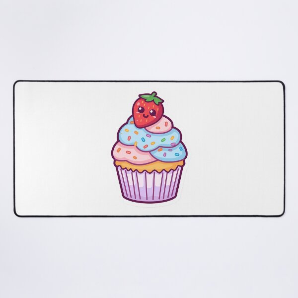 Item preview, Happy Kawaii Cupcake | Cute Pastel Dessert Art with Strawberry & Sprinkles designed and sold by PawxelArt.