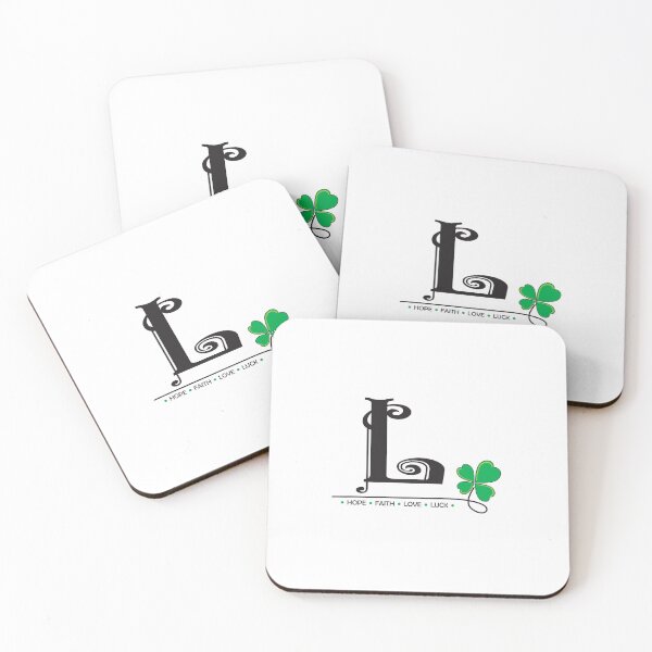 Item preview, A-Z Lucky Four-Leaf Clover Alphabet Design_L designed and sold by LittleBrushes.