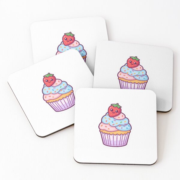 Item preview, Happy Kawaii Cupcake | Cute Pastel Dessert Art with Strawberry & Sprinkles designed and sold by PawxelArt.