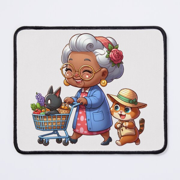 Item preview, Afro Grandma Pet Lover Sticker | Granny with Cat and Dog designed and sold by Lulunza.