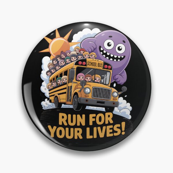 Item preview, Run For Your Lives! School Bus Monster Chase designed and sold by DarylWelsh2024.
