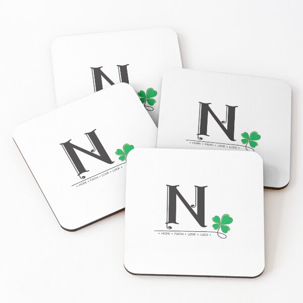 Item preview,  A-Z Lucky Four-Leaf Clover Alphabet Design_N designed and sold by LittleBrushes.