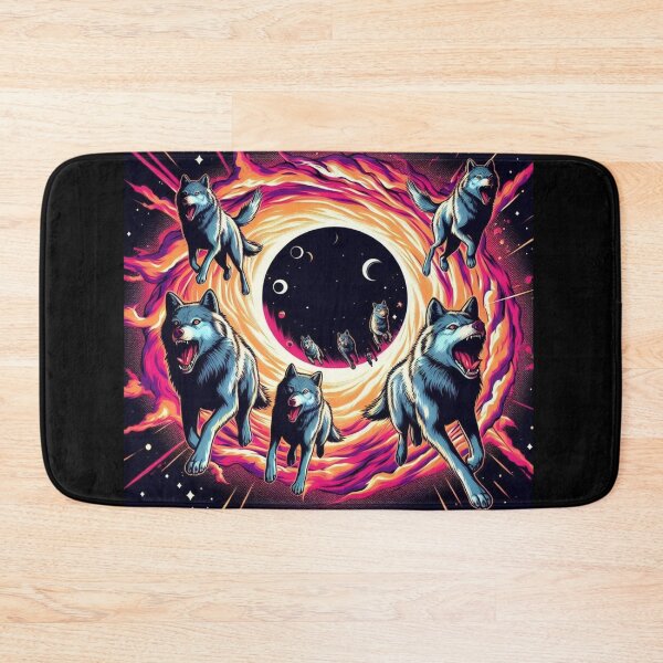 Item preview, wolves emerging from a black hole in space designed and sold by Dogandesighn.