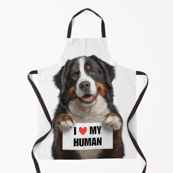 Item preview, Cute Bernese Mountain dog with Signboard I love my Human designed and sold by LazyOwlStore.