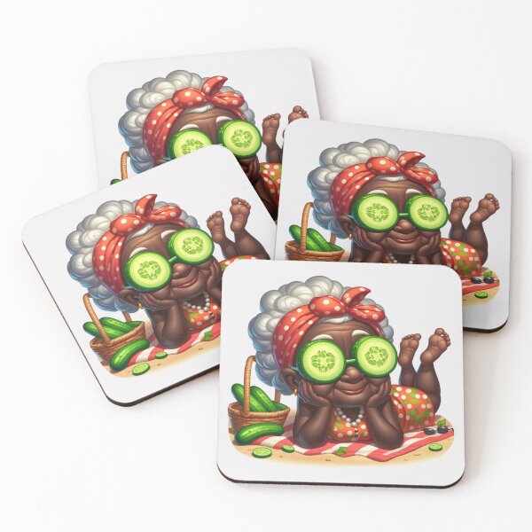 Item preview, Afro Grandma Relaxing Sticker | Funny Elderly Woman designed and sold by Lulunza.