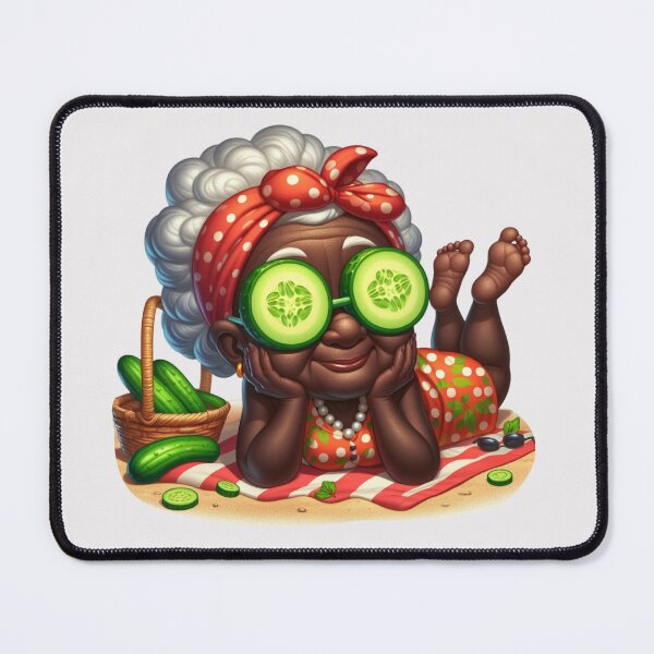 Item preview, Afro Grandma Relaxing Sticker | Funny Elderly Woman designed and sold by Lulunza.