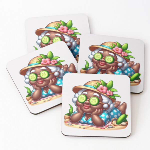 Item preview, Afro Grandma with Glasses Sticker | Cute Elderly Lady designed and sold by Lulunza.