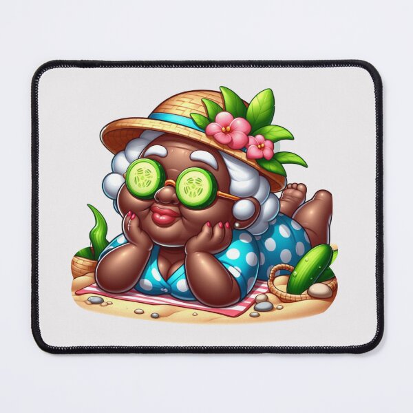 Item preview, Afro Grandma with Glasses Sticker | Cute Elderly Lady designed and sold by Lulunza.