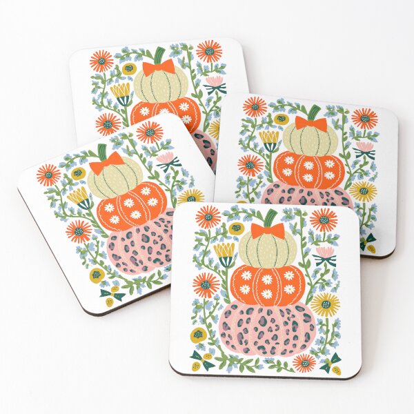Item preview, Leopard Print Stacked Pumpkins with Daisies – Cute Fall Floral Illustration designed and sold by baucestudio.