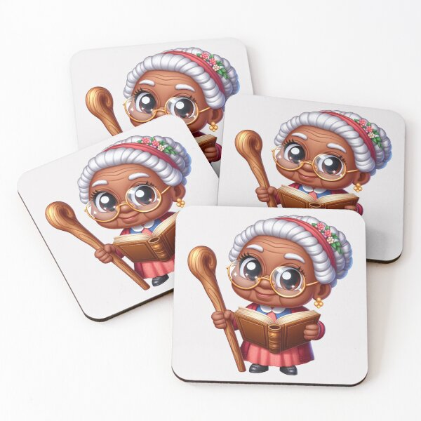 Item preview, Afro Grandma Reading Sticker | Cute Granny with Book designed and sold by Lulunza.