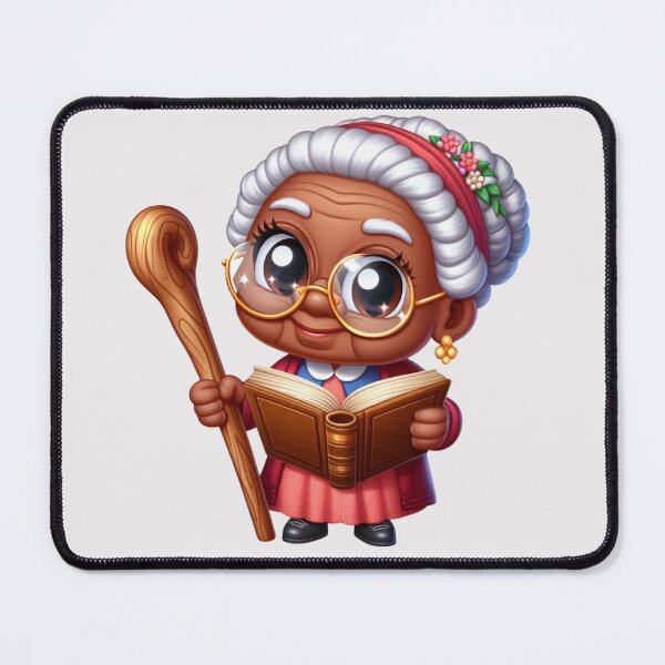 Item preview, Afro Grandma Reading Sticker | Cute Granny with Book designed and sold by Lulunza.