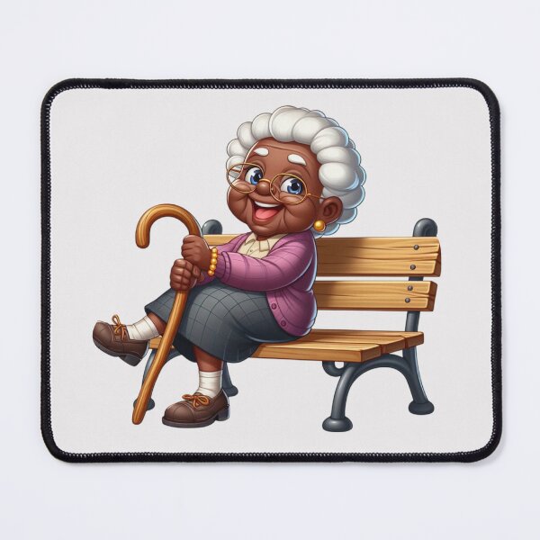 Item preview, Afro Grandma Cozy Life Sticker | Cute Chibi Grandmother designed and sold by Lulunza.