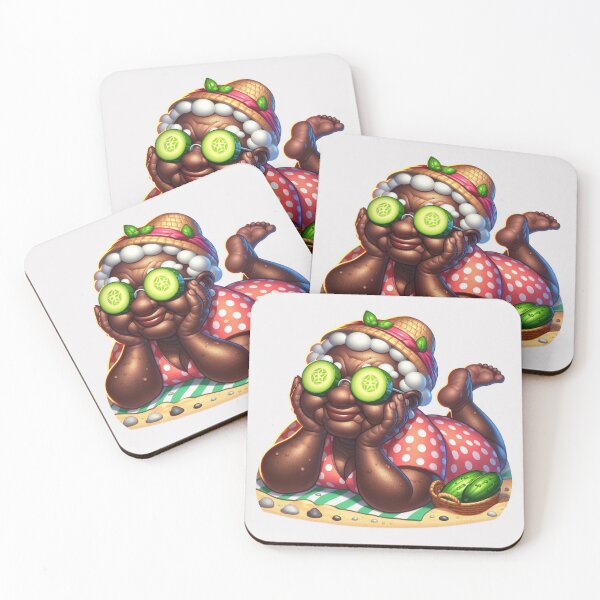Item preview, Afro Grandma Relaxing Sticker | Funny Elderly Woman designed and sold by Lulunza.