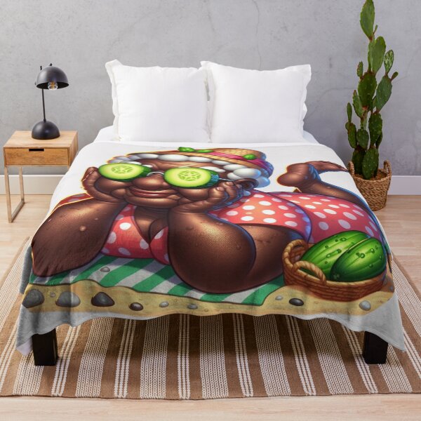 Item preview, Afro Grandma Relaxing Sticker | Funny Elderly Woman designed and sold by Lulunza.