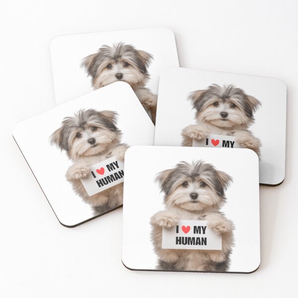 Item preview, Cute Havanese dog with Signboard I love my Human  designed and sold by LazyOwlStore.