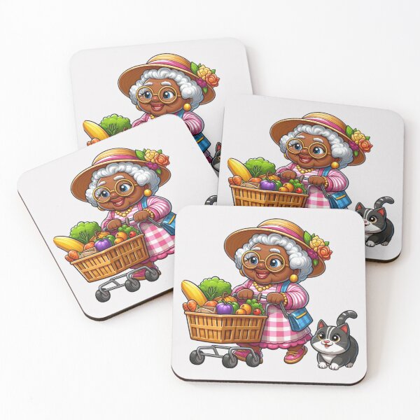 Item preview, Afro Grandma Shopping Sticker | Funny Old Lady Cartoon designed and sold by Lulunza.