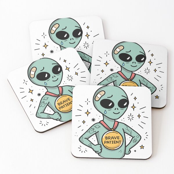 Item preview, Brave Patient Tattoo Alien Sticker designed and sold by SugarNoir.