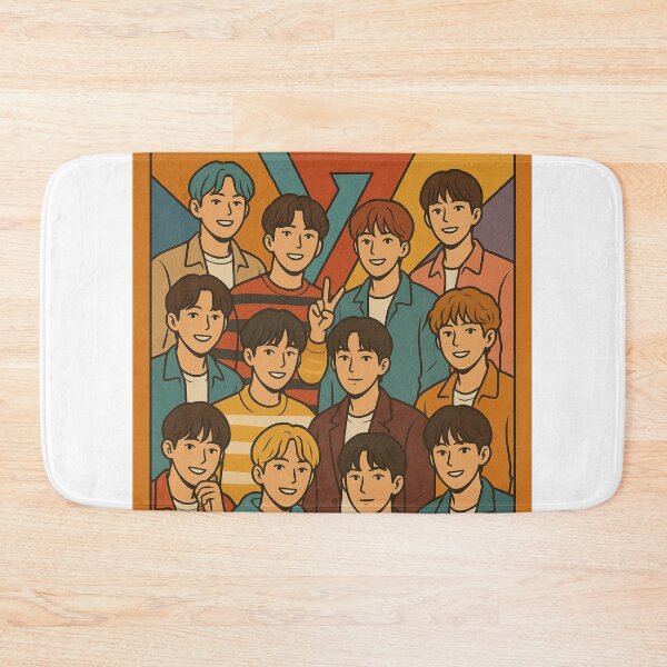 Item preview, Seventeen K-Pop | Retro Style Fan Art of All 13 Members designed and sold by Neon Seoul.