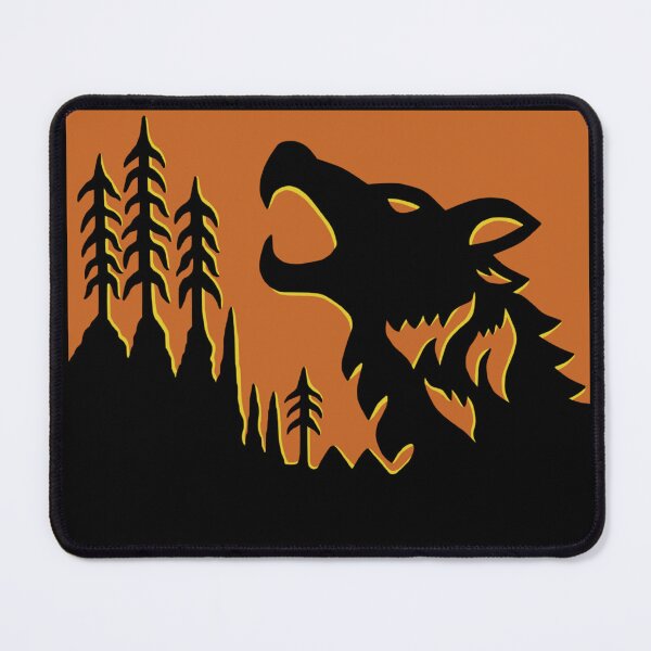 Artikelvorschau, Wolfsbild (schwarz auf orange) entworfen und verkauft von Scythe37.