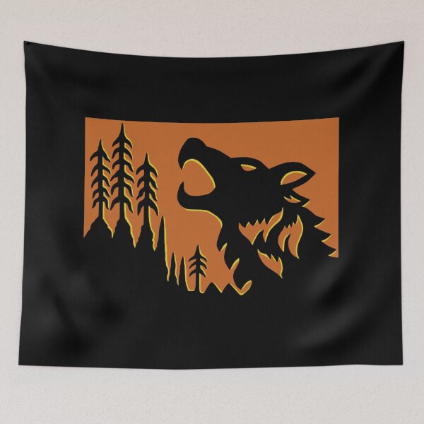 Item preview, Wolf Image (black on orange) designed and sold by Scythe37.