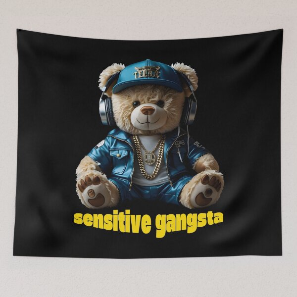 Item preview, Funny Meme Teddy Bear God Forbid I’m Sensitive Gangsta Vintage Christian Quote  designed and sold by Zayavca.