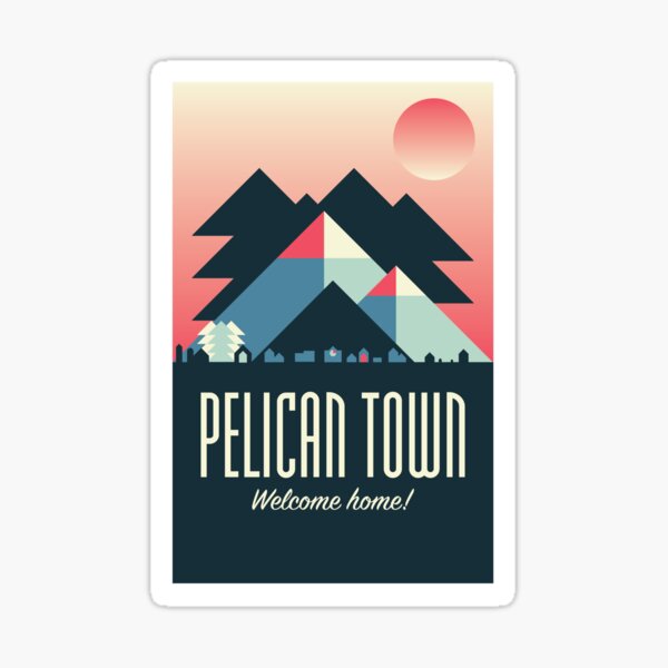 Pelican Town — Stardew Valley Travel Poster Sticker