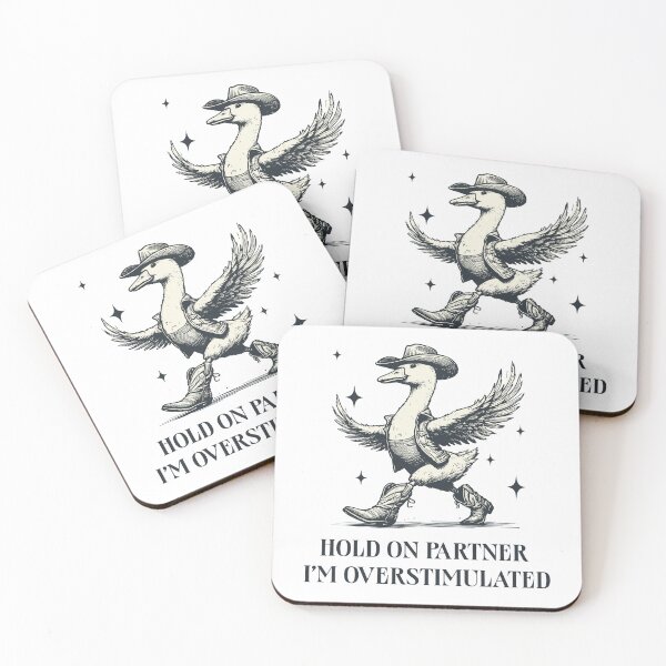 Item preview, I’m Overstimulated Funny Western Meme Cowboy Silly Goose Unhinged designed and sold by LessIsLoud.