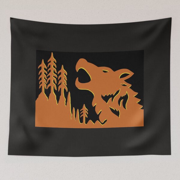 Item preview, Wolf Image (orange on black) designed and sold by Scythe37.