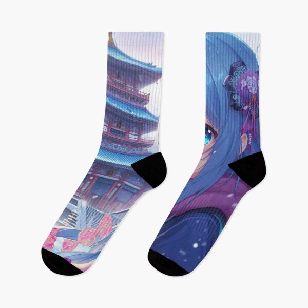 Item preview, Winter Anime Girl – Kawaii Blue Hair Aesthetic in Japanese Snow Scene designed and sold by Sugar Wisdom .