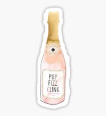 pop fizz clink champagne rose Sticker