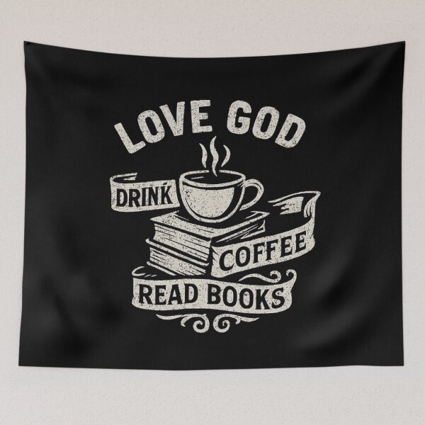 Item preview, Love God Drink Coffee Read Books Faith and Coffee designed and sold by flagylART.