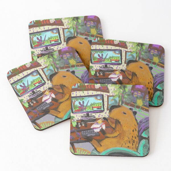 Item preview, gamer capybara taking a break to eat ramen designed and sold by guilhernunes.