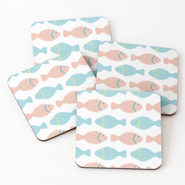 Artikelvorschau, Buntes, nahtloses Fischmuster in Pastelltönen. entworfen und verkauft von NorikoRabbit.